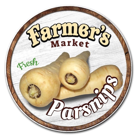 Signmission Farmers Market Parsnips Circle Vinyl Laminated Decal, D-48-CIR-Parsnips D-48-CIR-Parsnips